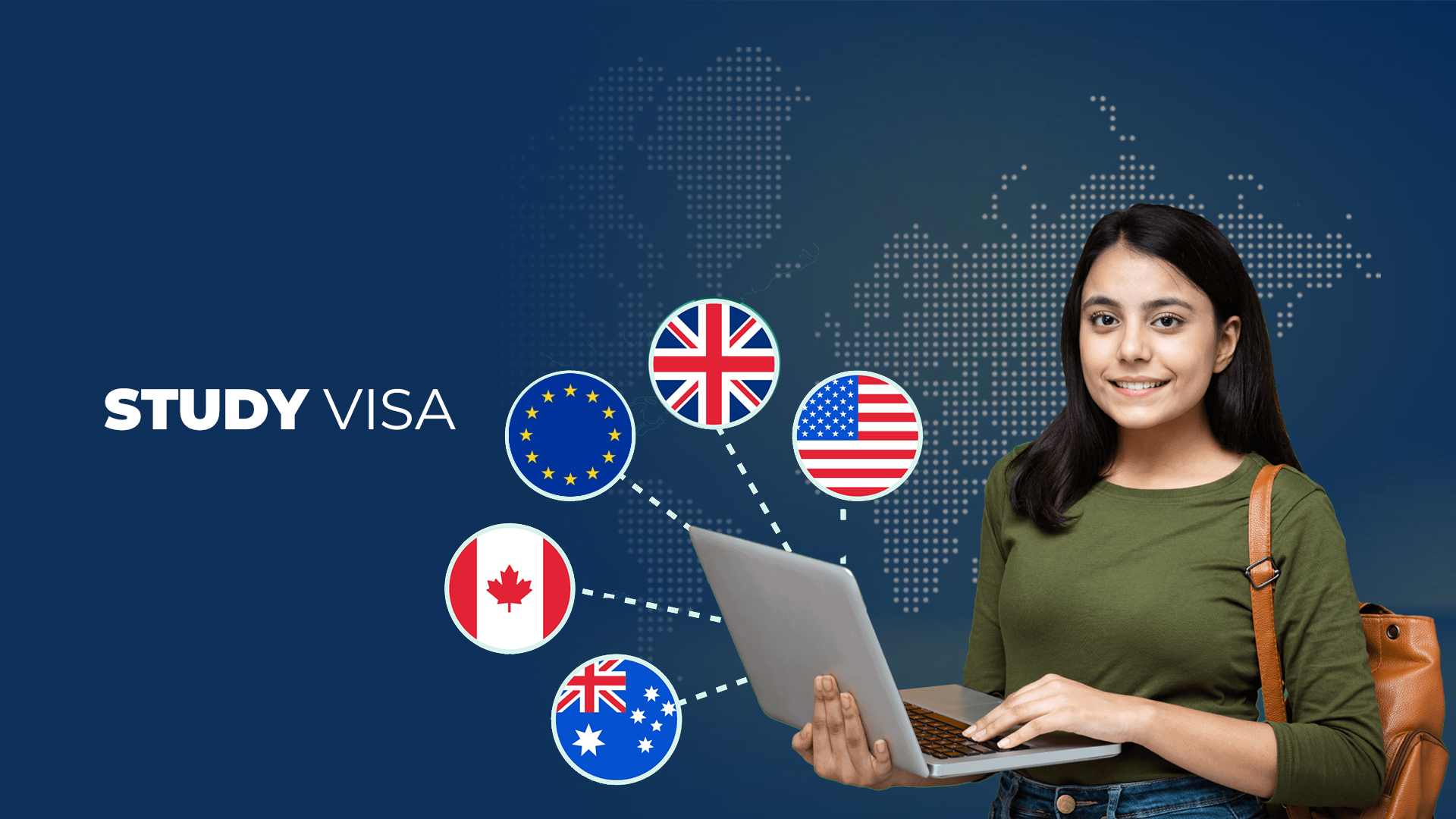 Students celebrating on mountain - Study Visa services